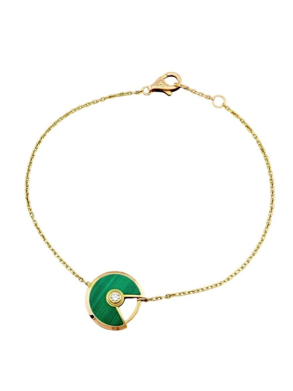 Cartier Amulette Bracelet 18k Pink Gold Malachite